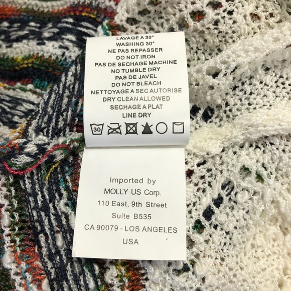 Molly bracken poncho cream/striped/tassels SZ L - Picture 9 of 9